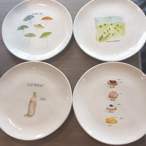 💥Rare Rae Dunn French sketch salad/appetiz plates